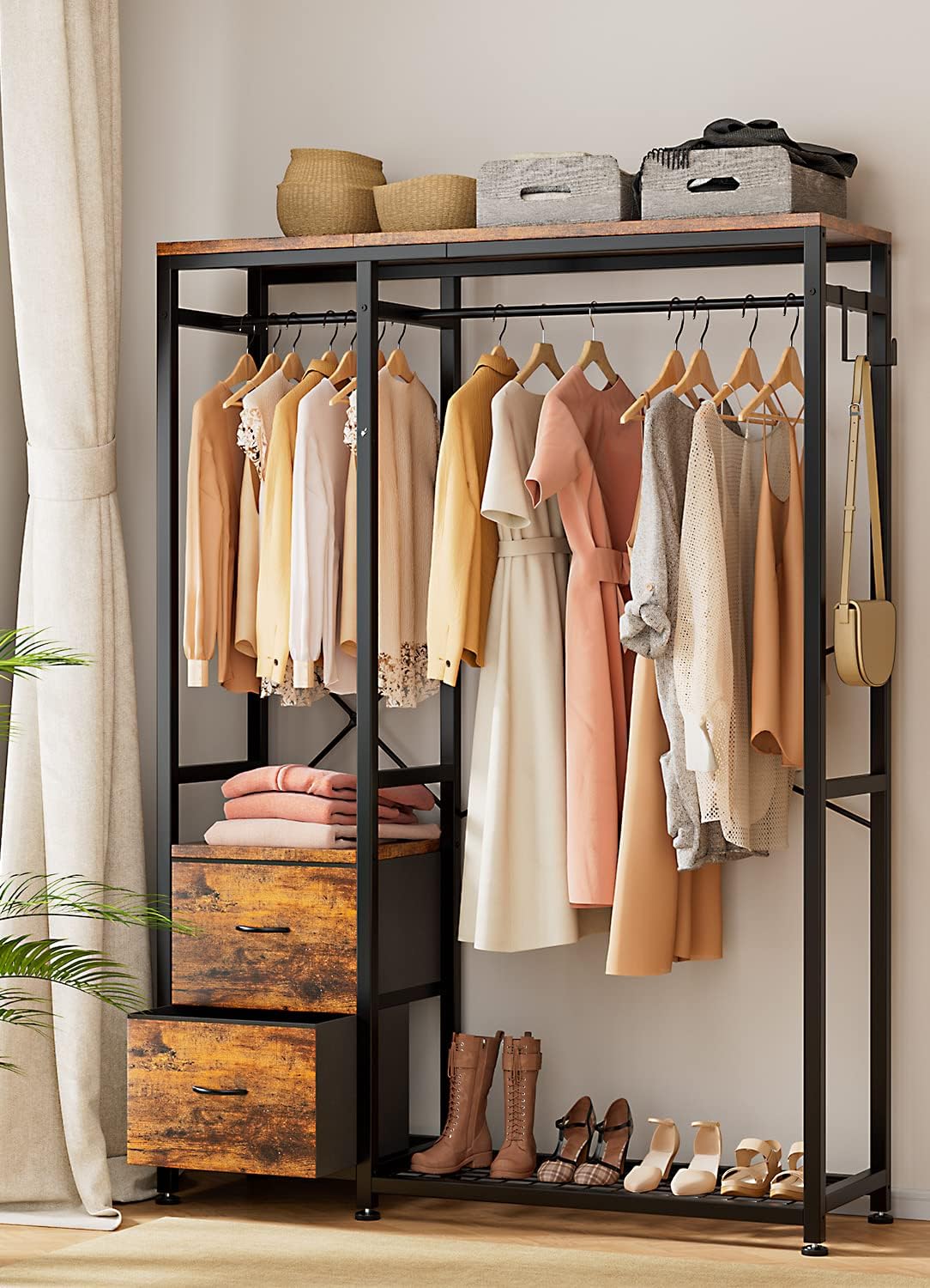 Clothes Rack with Drawers