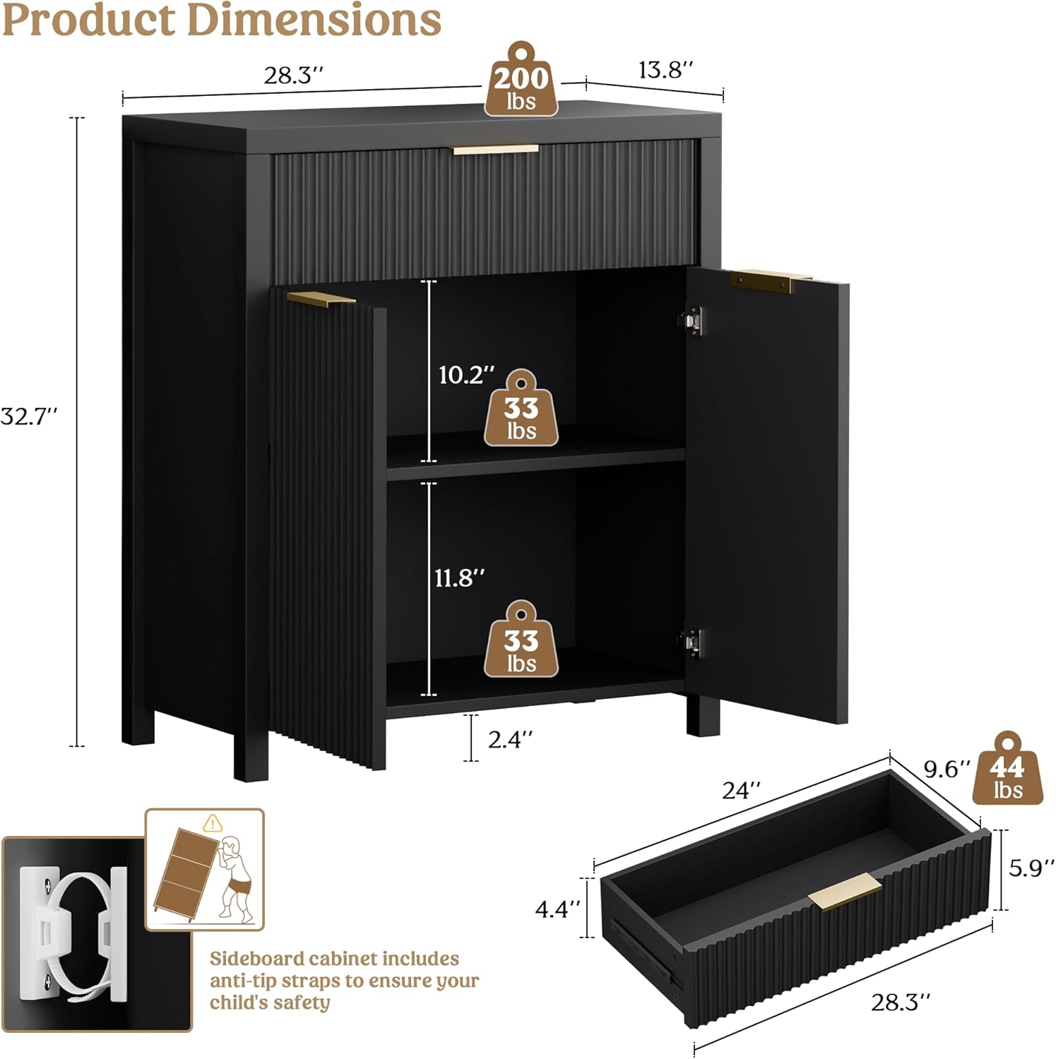 Fluted Storage Cabinet